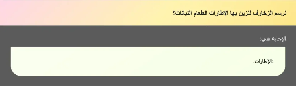 نرسم الزخارف لنزين بها الإطارات الطعام النباتات؟