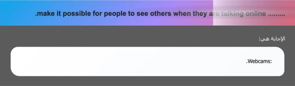 ......... make it possible for people to see others when they are talking online.